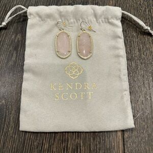 Kendra Scott Blush and Gold Drop Earrings